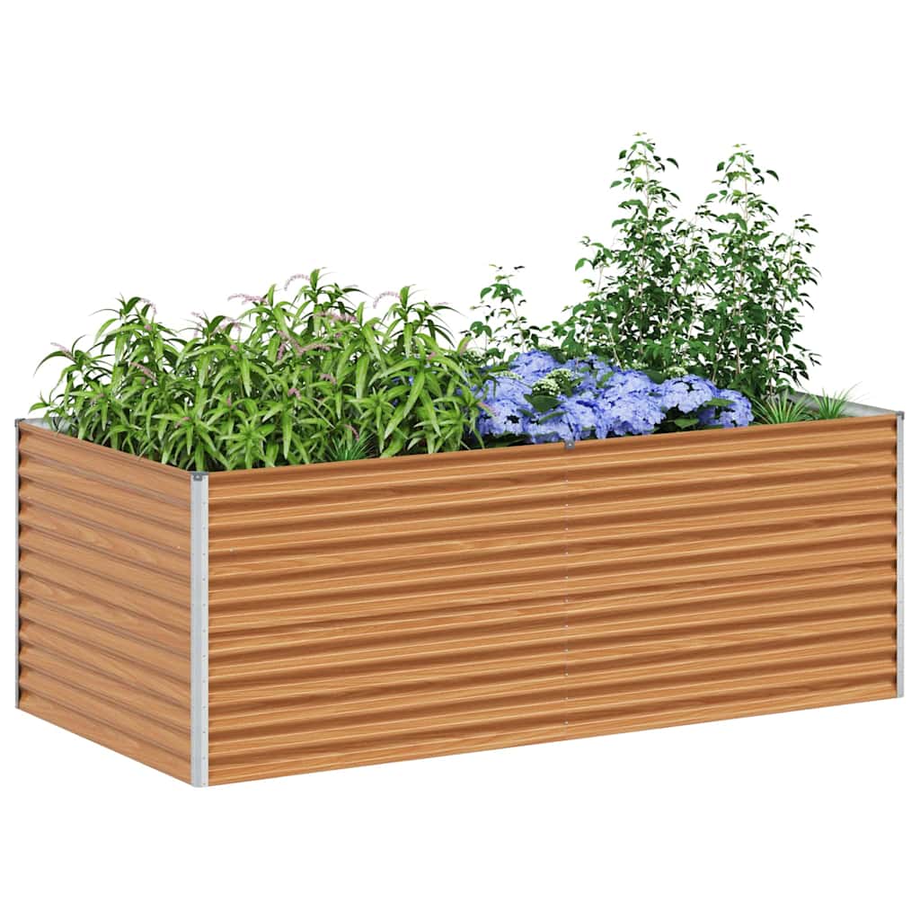 Hochbeet Hellbraun 195 x 100 x 68 cm Verzinkter Stahl