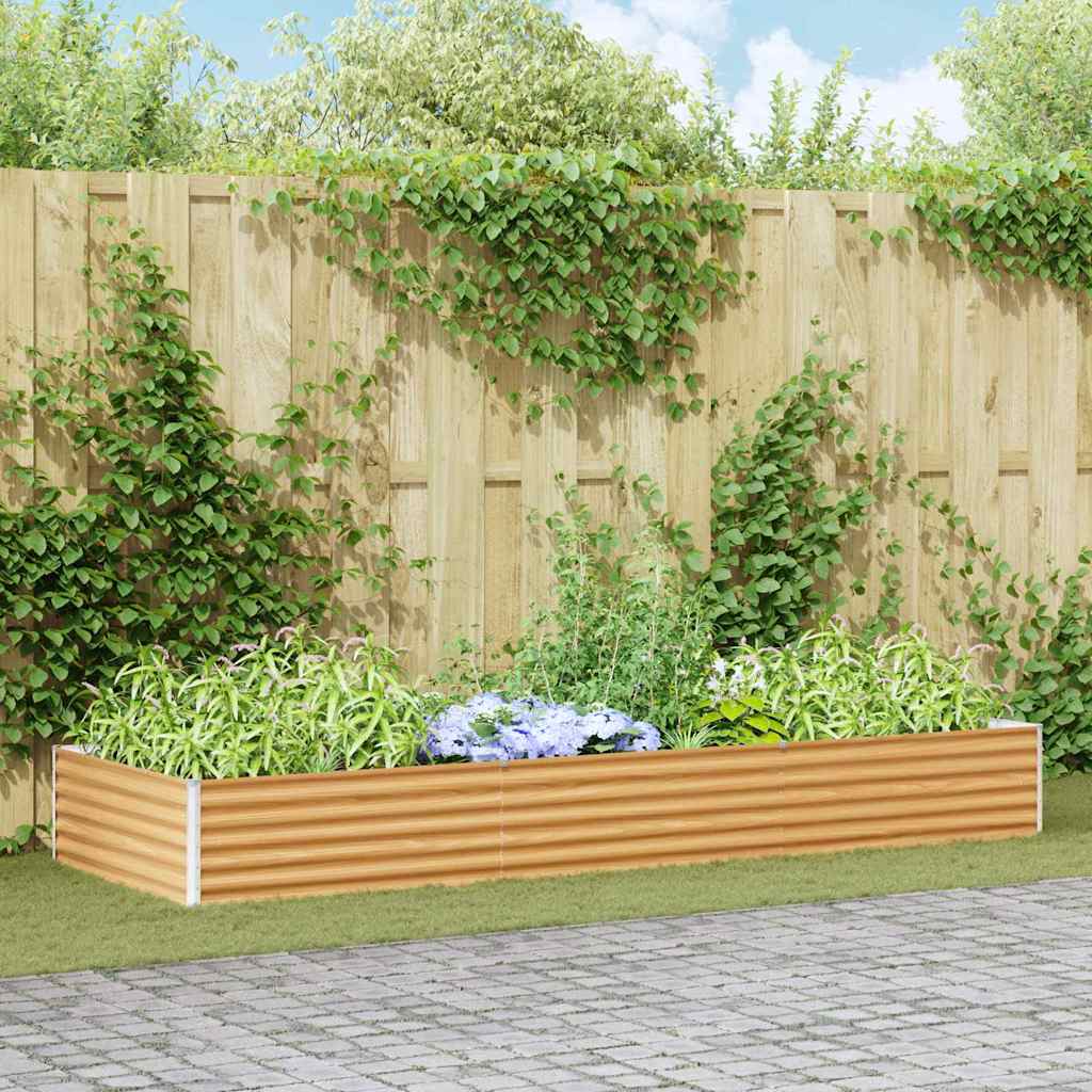 Hochbeet Hellbraun 290 x 100 x 36 cm Verzinkter Stahl
