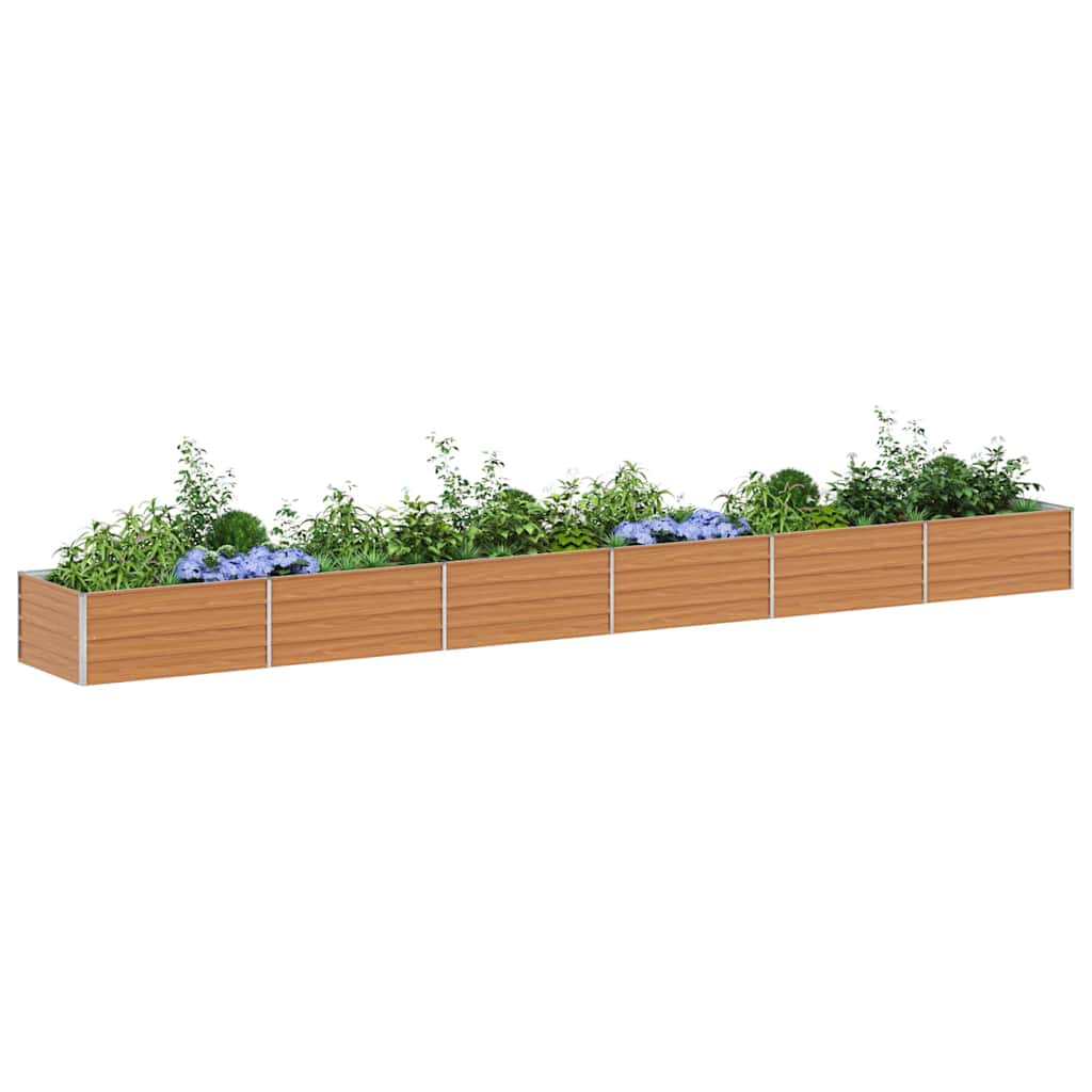 Hochbeet Hellbraun 600 x 80 x 45 cm Verzinkter Stahl