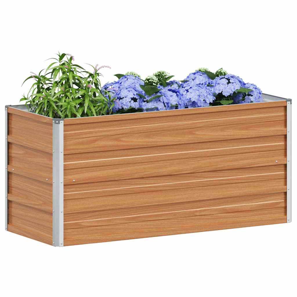 Hochbeet Hellbraun 100 x 40 x 45 cm Verzinkter Stahl