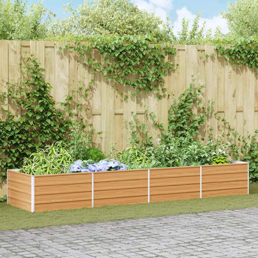 Hochbeet Hellbraun 320 x 80 x 45 cm Verzinkter Stahl