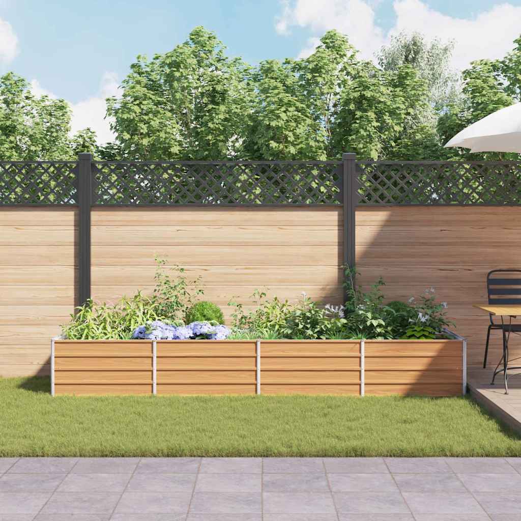 Hochbeet Hellbraun 320 x 80 x 45 cm Verzinkter Stahl