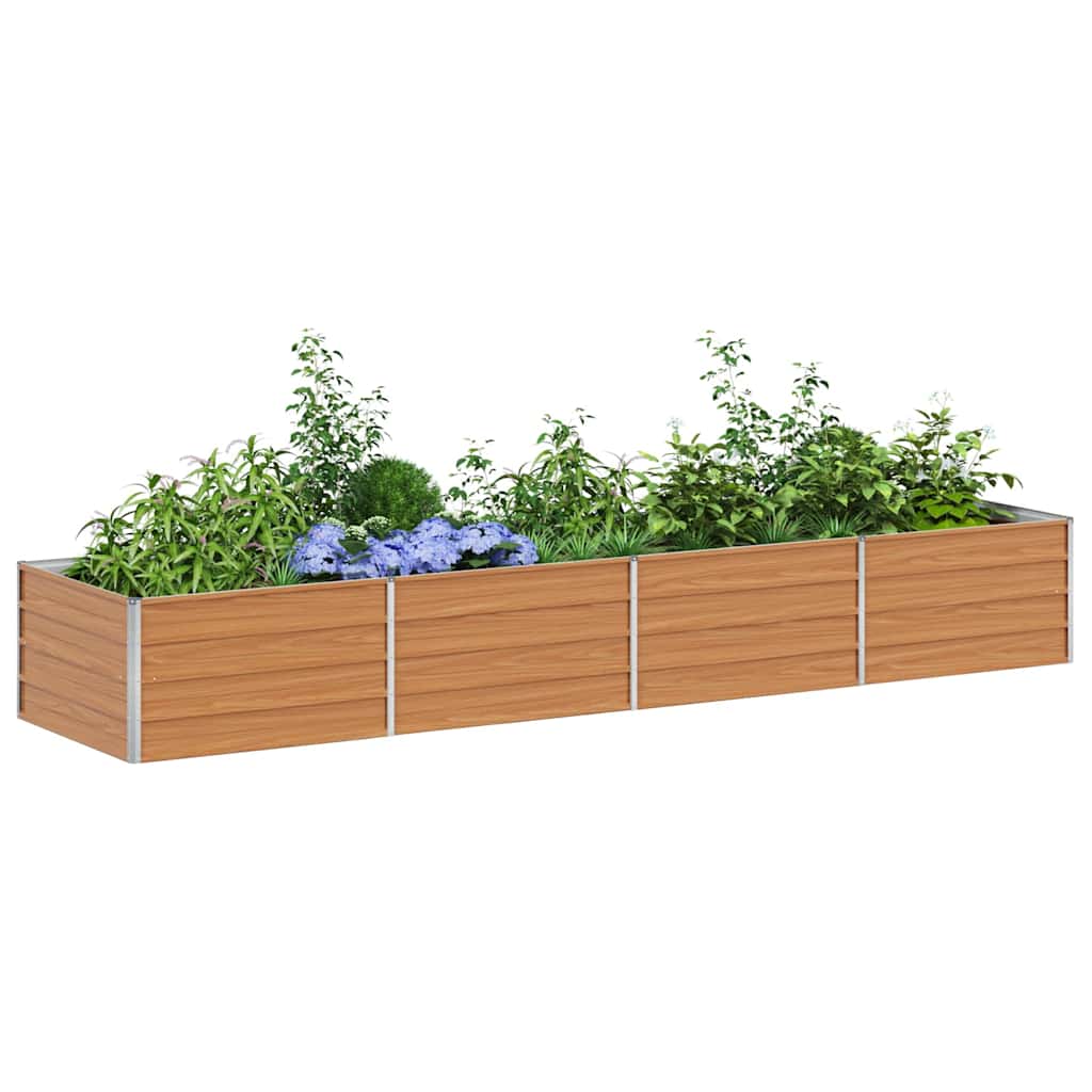 Hochbeet Hellbraun 320 x 80 x 45 cm Verzinkter Stahl