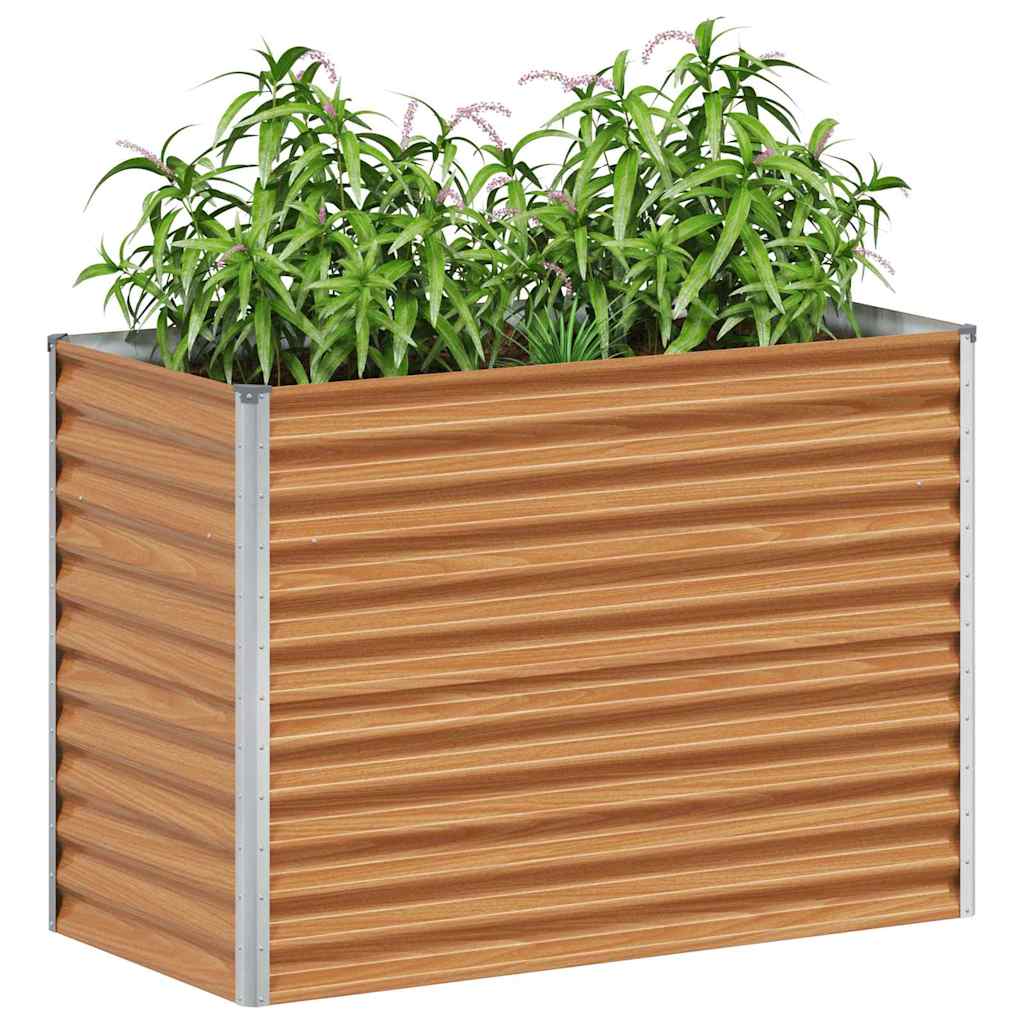 Hochbeet Hellbraun 98 x 50 x 68 cm Verzinkter Stahl