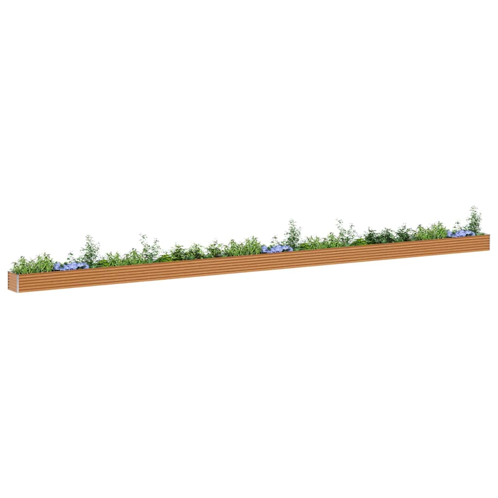 Hochbeet Hellbraun 1164 x 50 x 36 cm Verzinkter Stahl