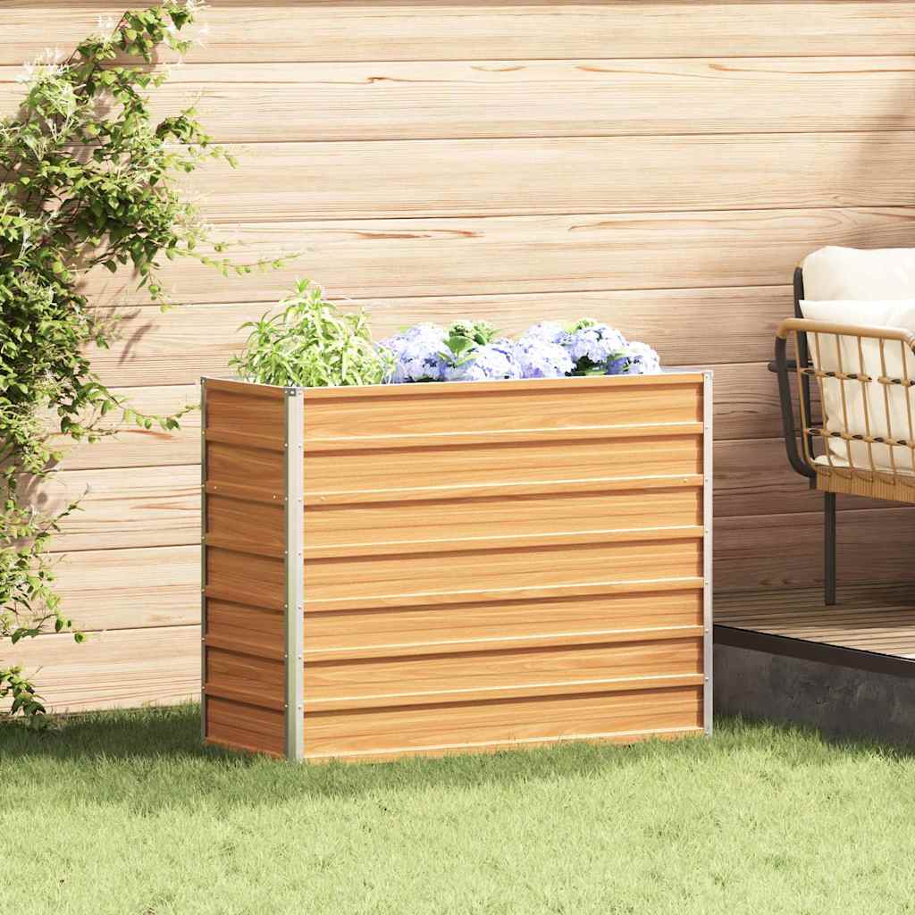 Hochbeet Hellbraun 100 x 40 x 77 cm Verzinkter Stahl