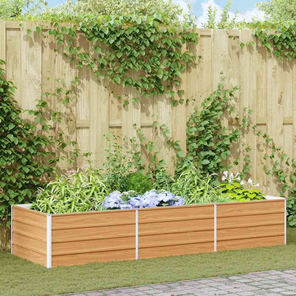 Hochbeet Hellbraun 240 x 80 x 45 cm Verzinkter Stahl