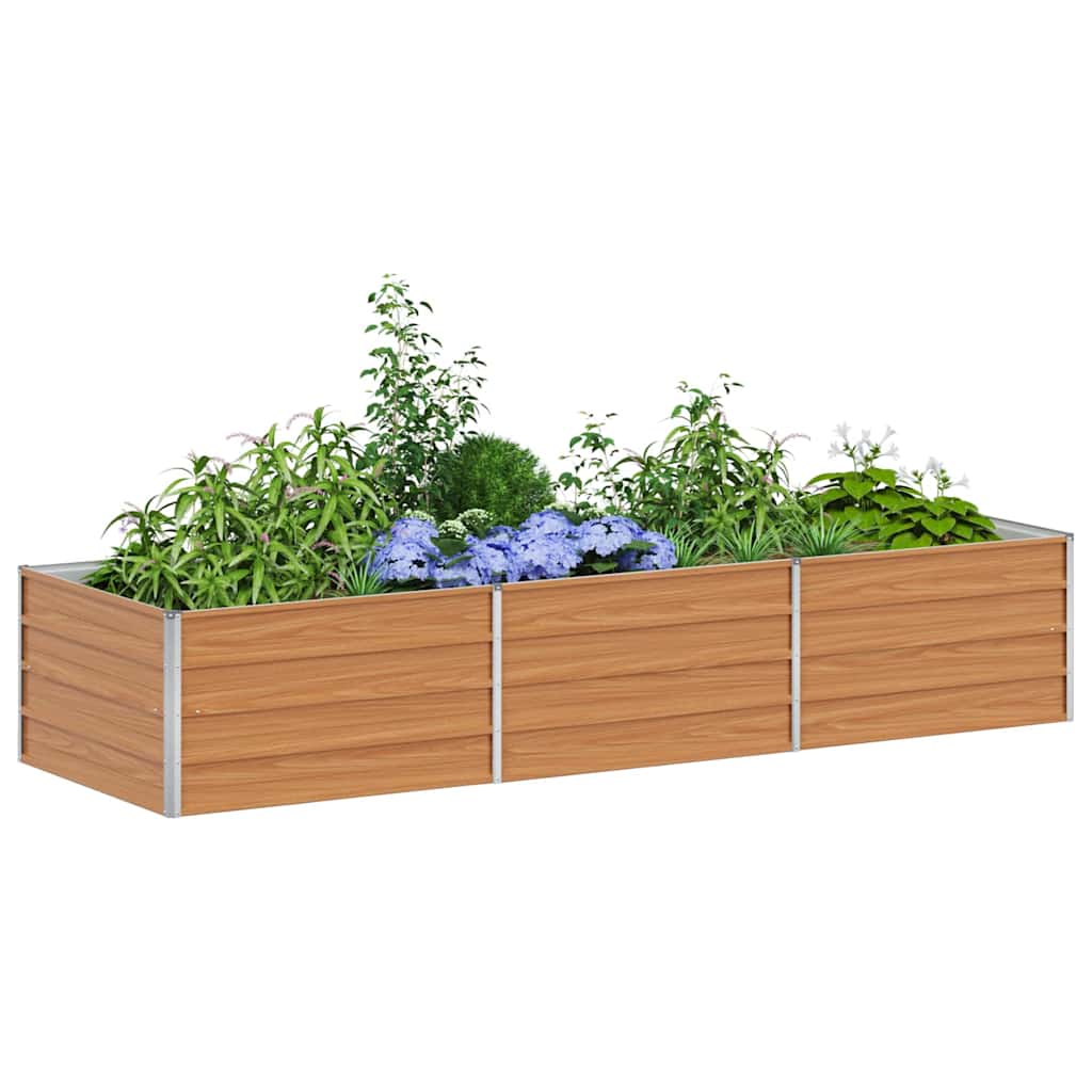 Hochbeet Hellbraun 240 x 80 x 45 cm Verzinkter Stahl