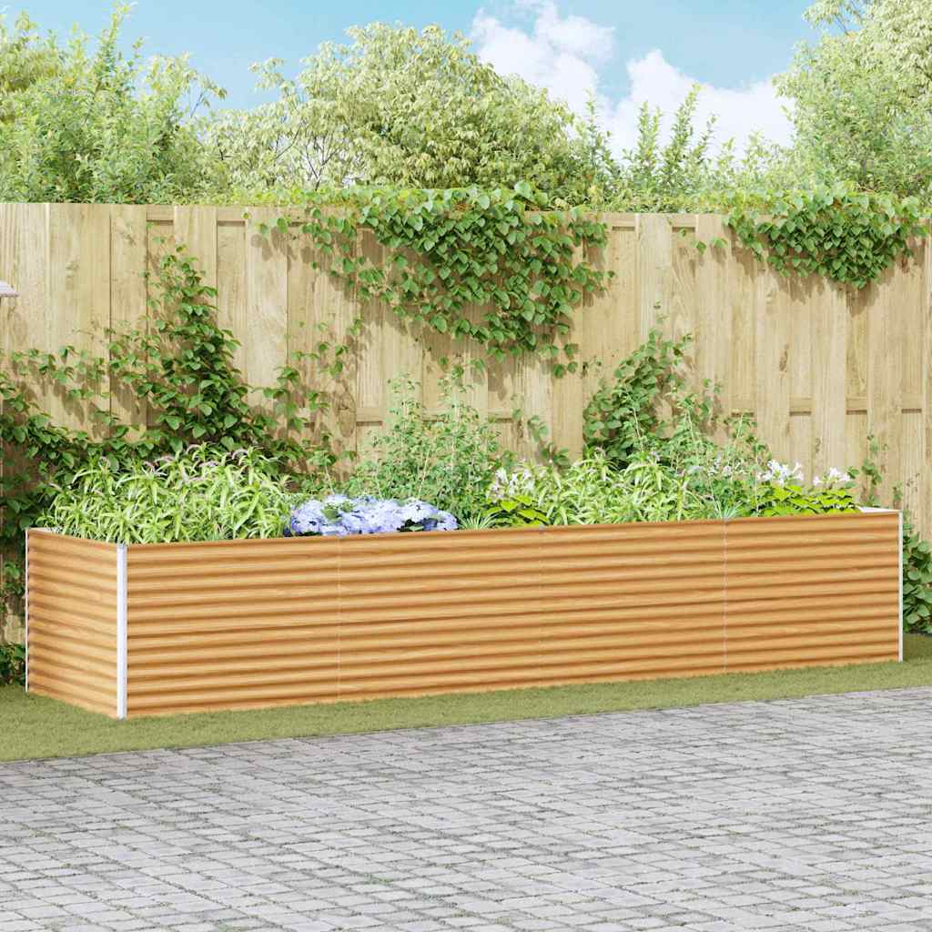 Hochbeet Hellbraun 390 x 100 x 68 cm Verzinkter Stahl