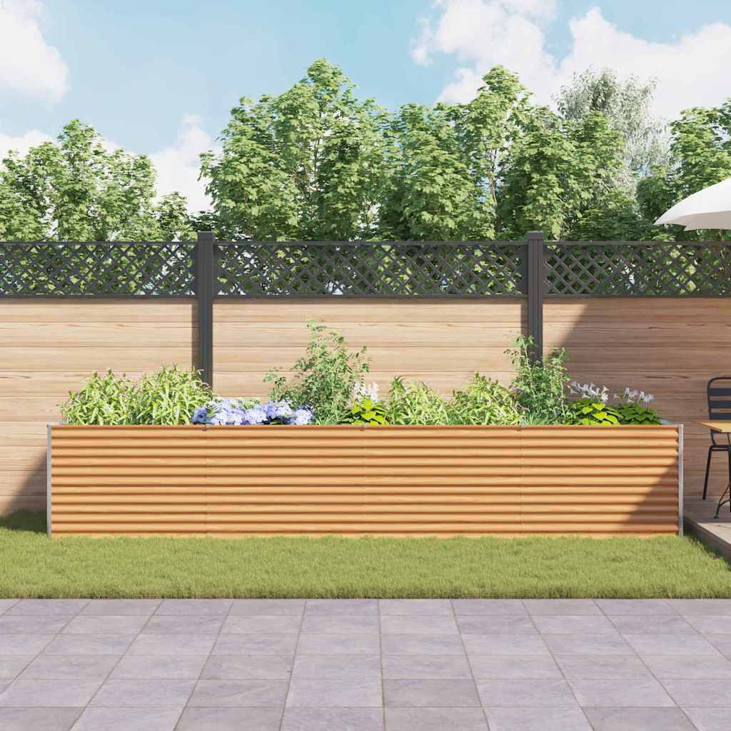 Hochbeet Hellbraun 390 x 100 x 68 cm Verzinkter Stahl