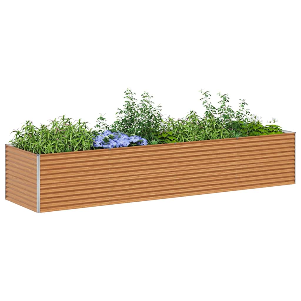 Hochbeet Hellbraun 390 x 100 x 68 cm Verzinkter Stahl
