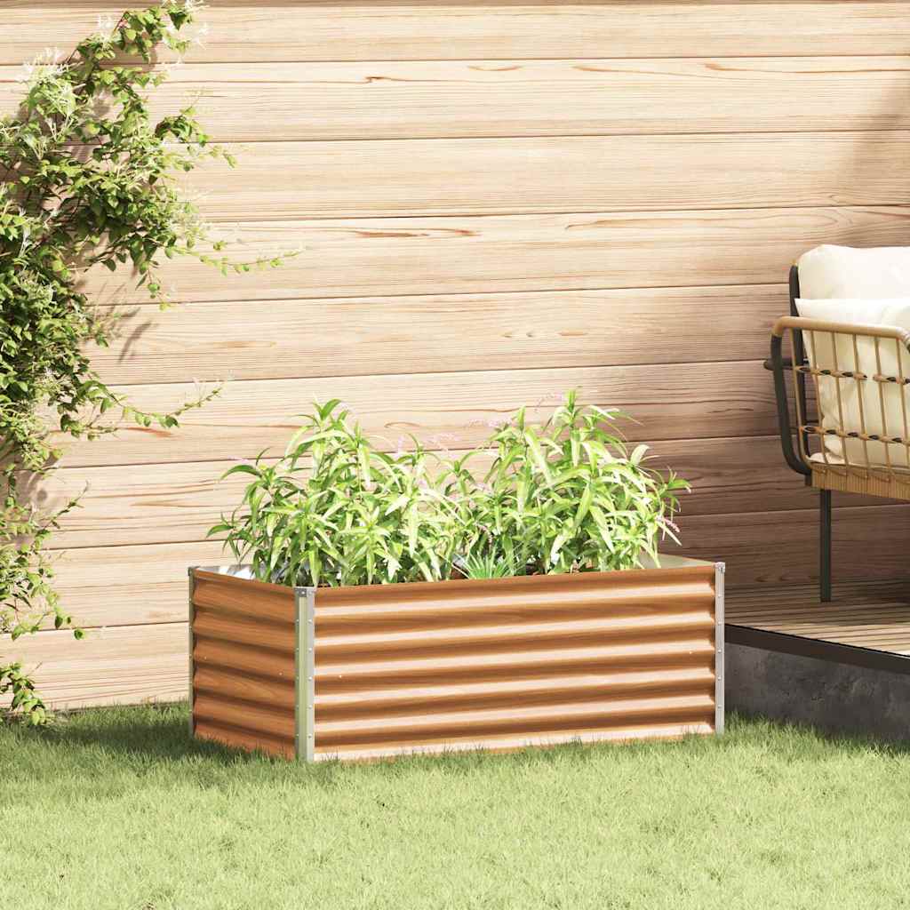 Hochbeet Hellbraun 98 x 50 x 36 cm Verzinkter Stahl
