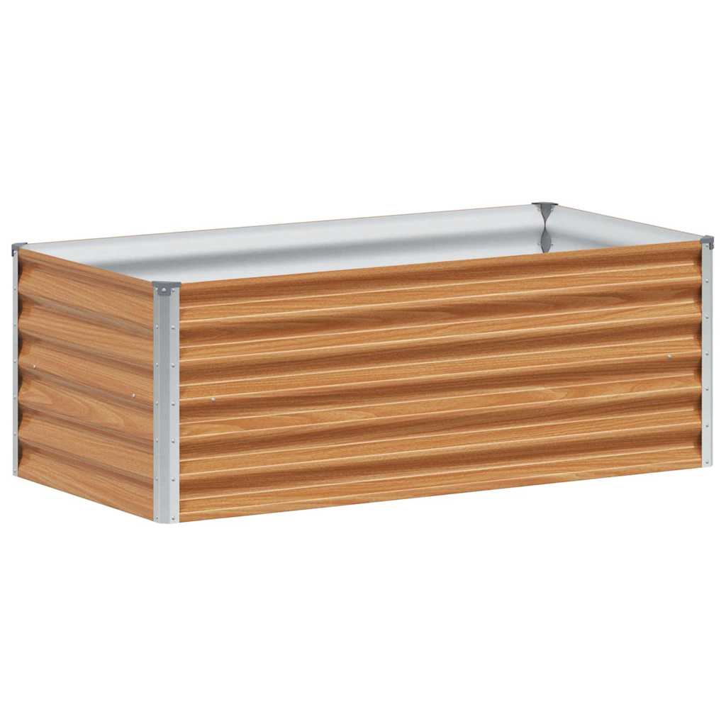 Hochbeet Hellbraun 98 x 50 x 36 cm Verzinkter Stahl