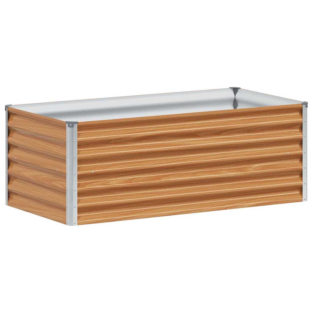 Hochbeet Hellbraun 98 x 50 x 36 cm Verzinkter Stahl