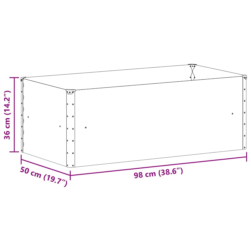Hochbeet Hellbraun 98 x 50 x 36 cm Verzinkter Stahl