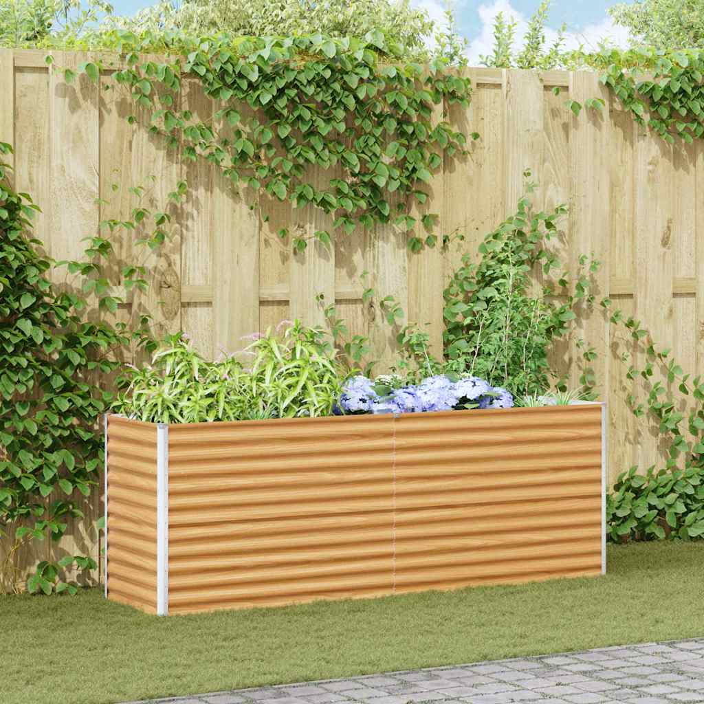 Hochbeet Hellbraun 195 x 50 x 68 cm Verzinkter Stahl