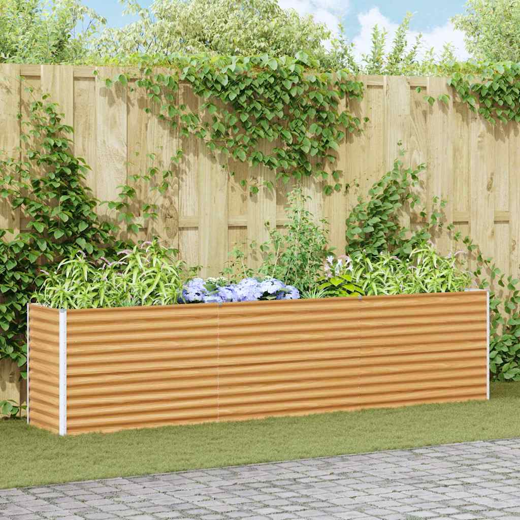 Hochbeet Hellbraun 290 x 50 x 68 cm Verzinkter Stahl
