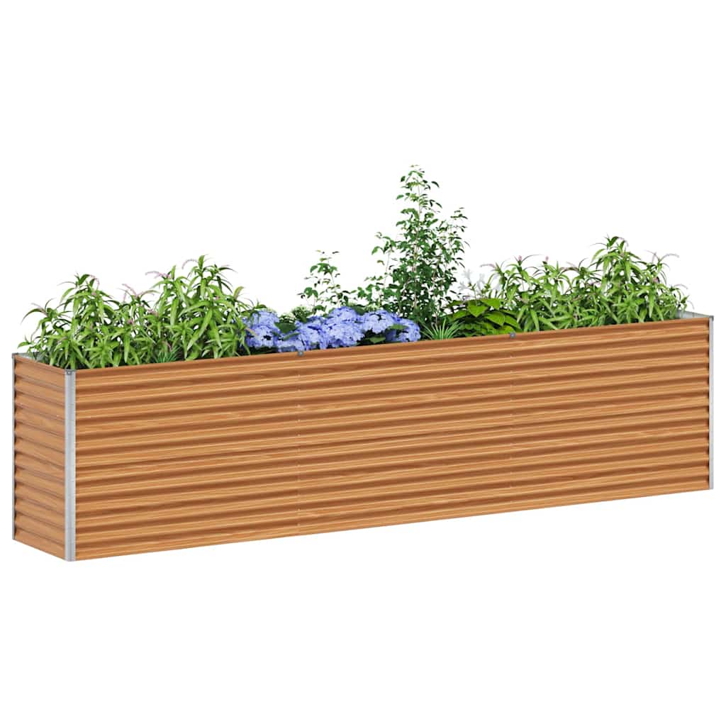 Hochbeet Hellbraun 290 x 50 x 68 cm Verzinkter Stahl