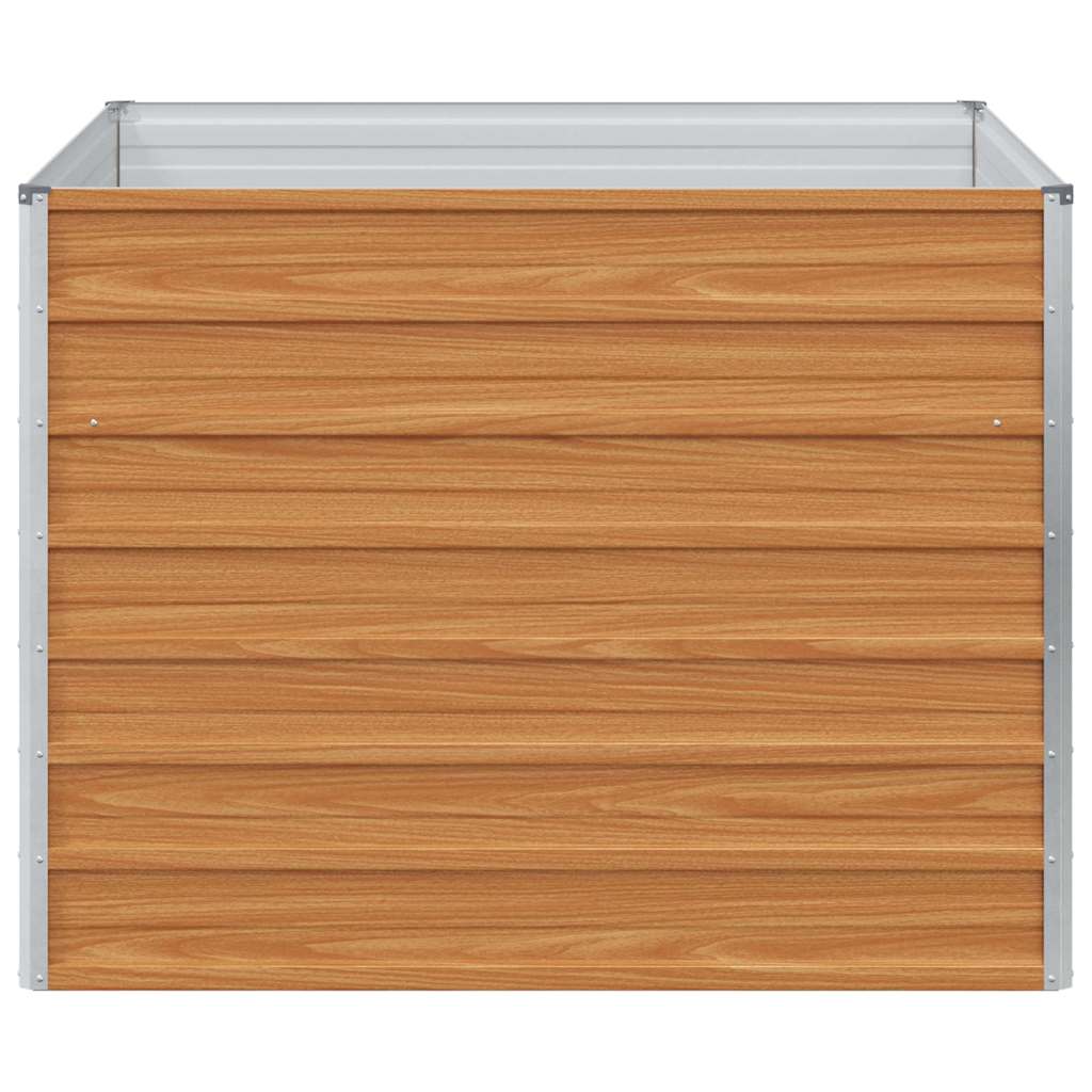 Hochbeet Hellbraun 100 x 100 x 77 cm Verzinkter Stahl