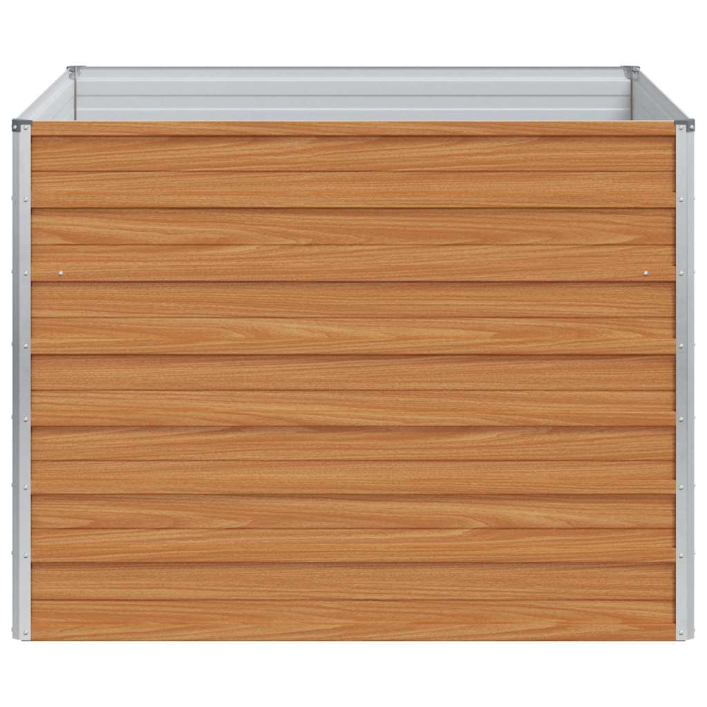 Hochbeet Hellbraun 100 x 100 x 77 cm Verzinkter Stahl