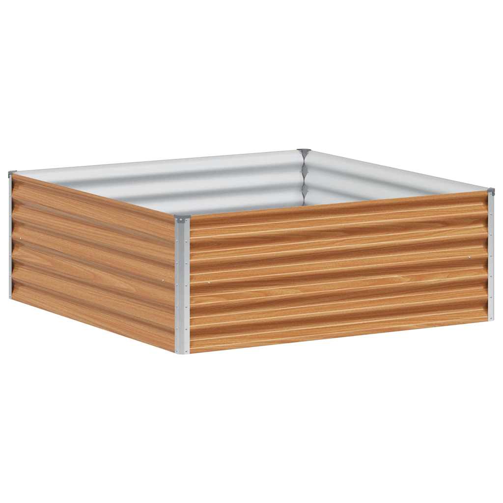 Hochbeet Hellbraun 98 x 100 x 36 cm Verzinkter Stahl