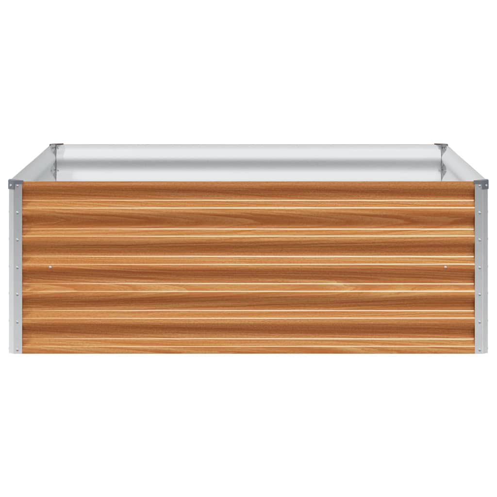 Hochbeet Hellbraun 98 x 100 x 36 cm Verzinkter Stahl