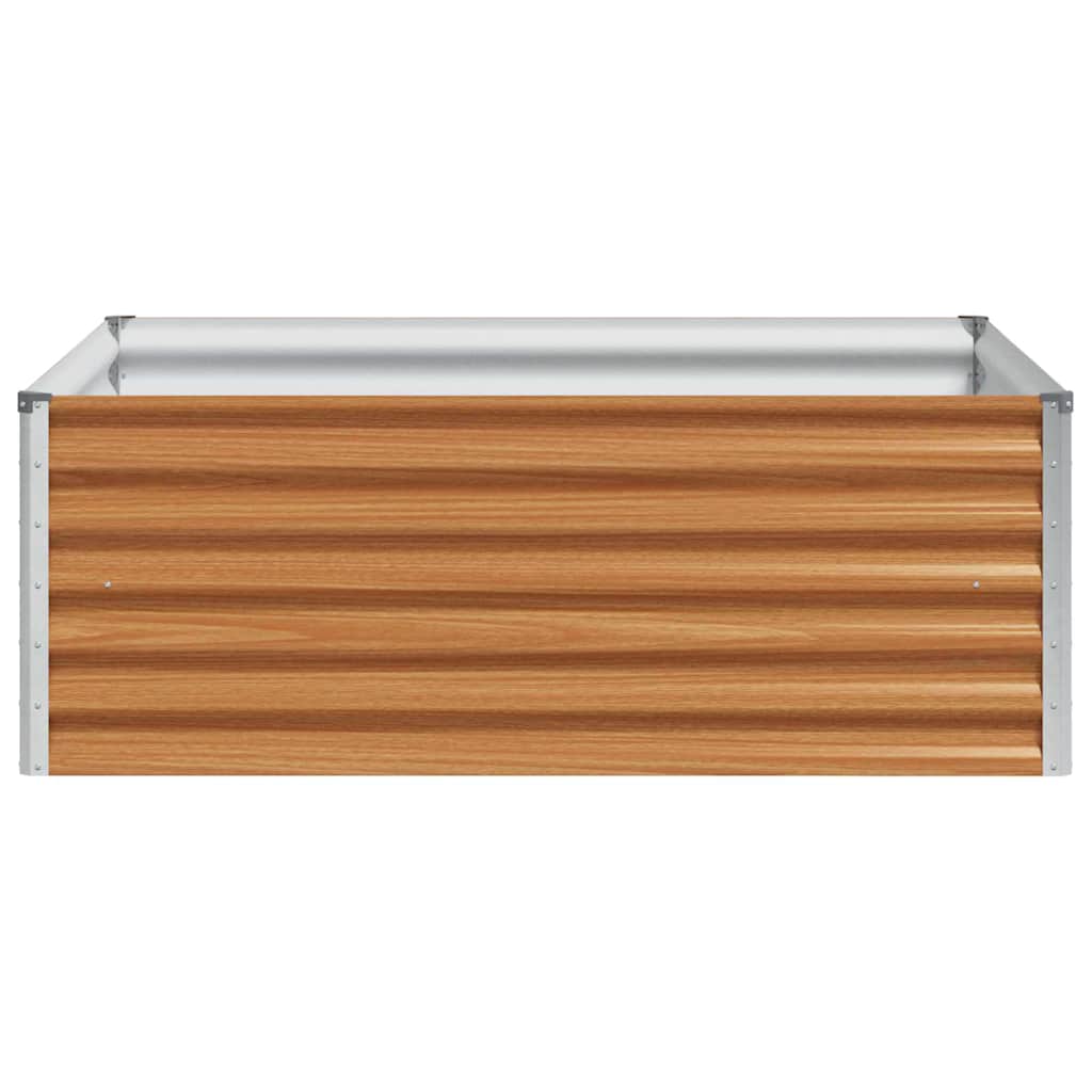 Hochbeet Hellbraun 98 x 100 x 36 cm Verzinkter Stahl