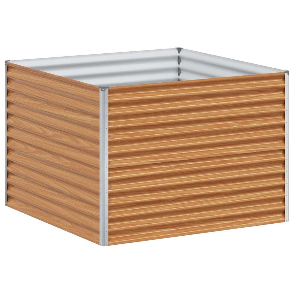 Hochbeet Hellbraun 98 x 100 x 68 cm Verzinkter Stahl