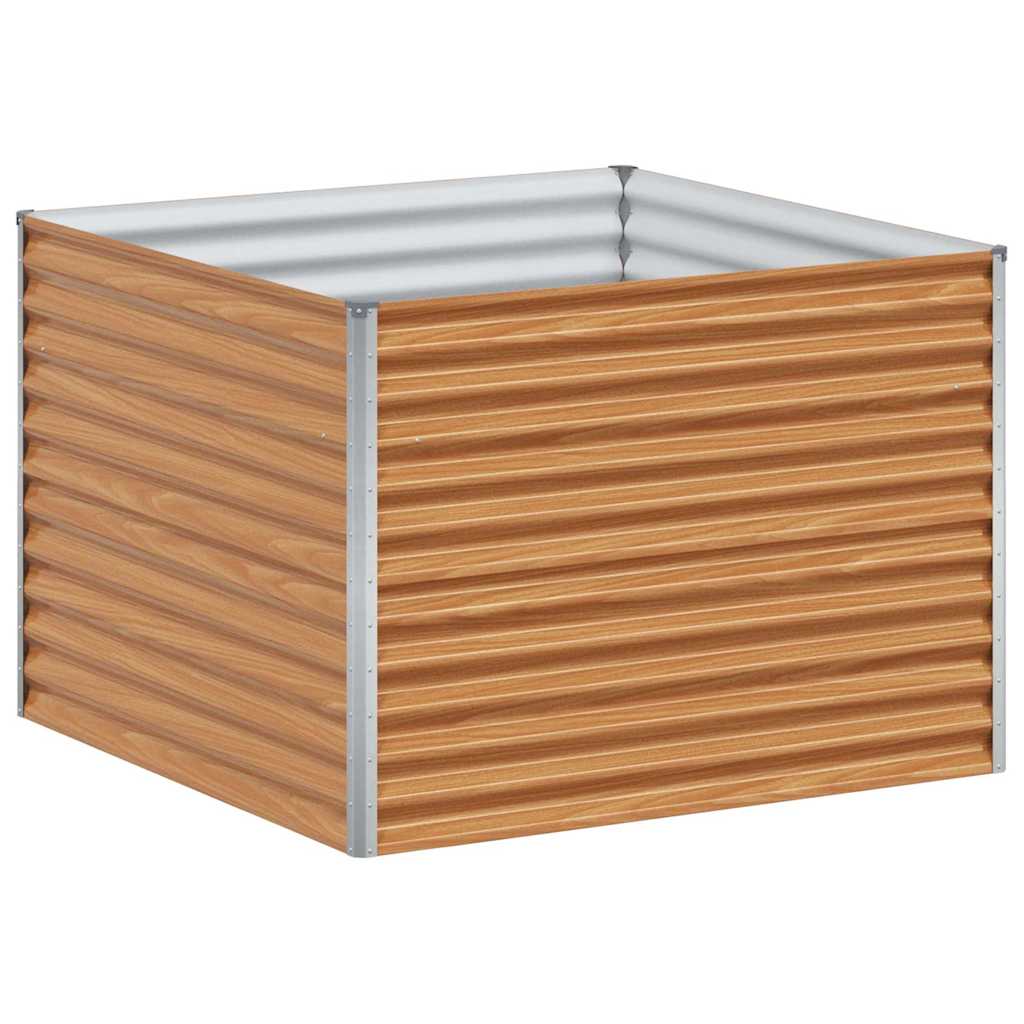 Hochbeet Hellbraun 98 x 100 x 68 cm Verzinkter Stahl