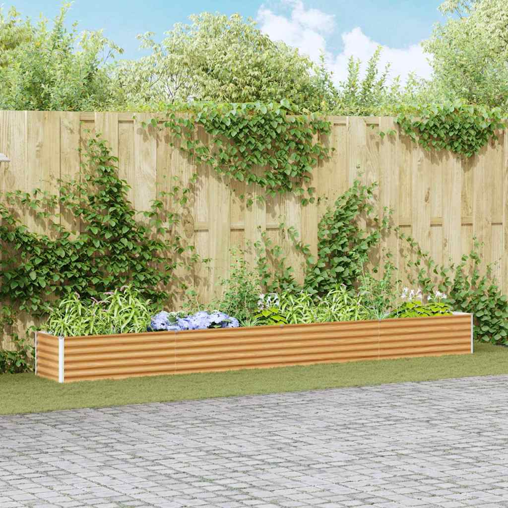 Hochbeet Hellbraun 390 x 50 x 36 cm Verzinkter Stahl