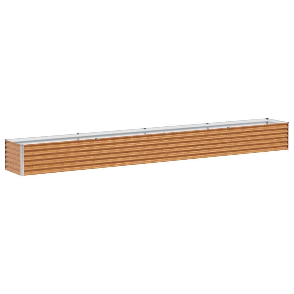 Hochbeet Hellbraun 390 x 50 x 36 cm Verzinkter Stahl