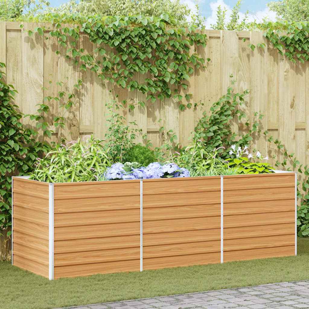 Hochbeet Hellbraun 240 x 80 x 77 cm Verzinkter Stahl