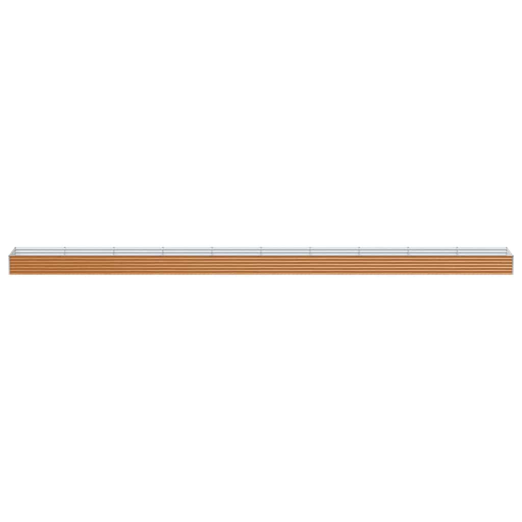 Hochbeet Hellbraun 970 x 100 x 36 cm Verzinkter Stahl