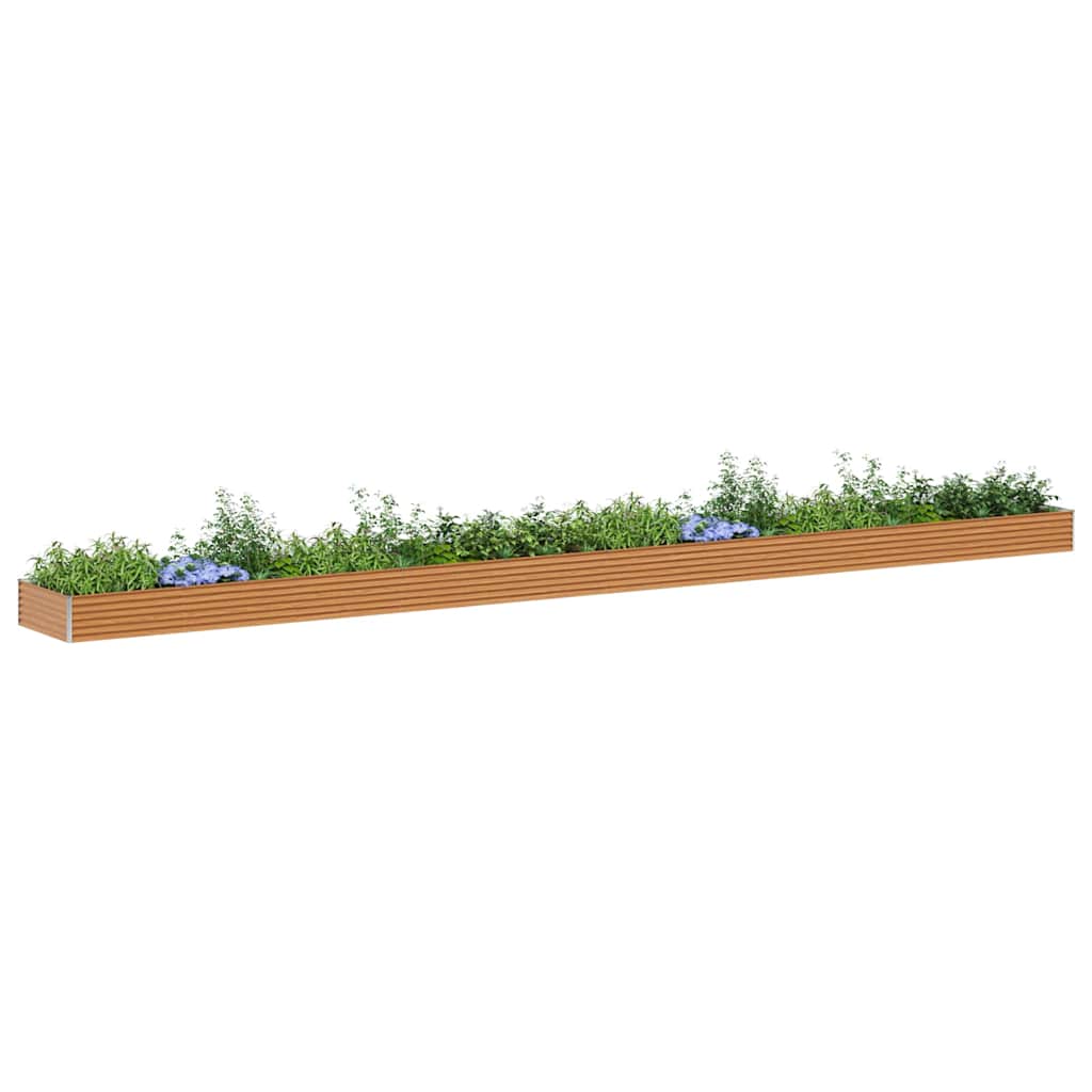Hochbeet Hellbraun 970 x 100 x 36 cm Verzinkter Stahl