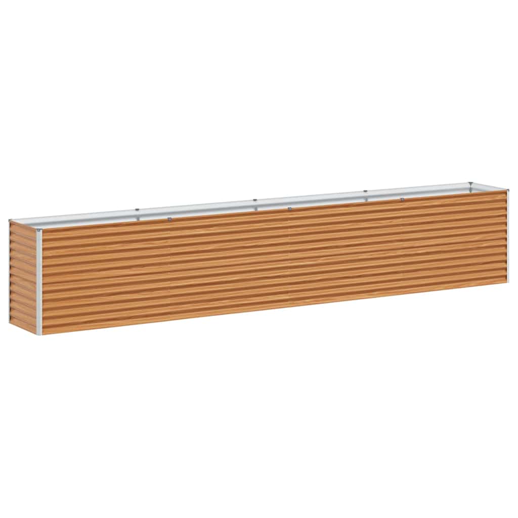 Hochbeet Hellbraun 390 x 50 x 68 cm Verzinkter Stahl