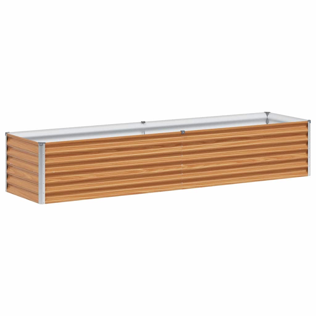Hochbeet Hellbraun 195 x 50 x 36 cm Verzinkter Stahl