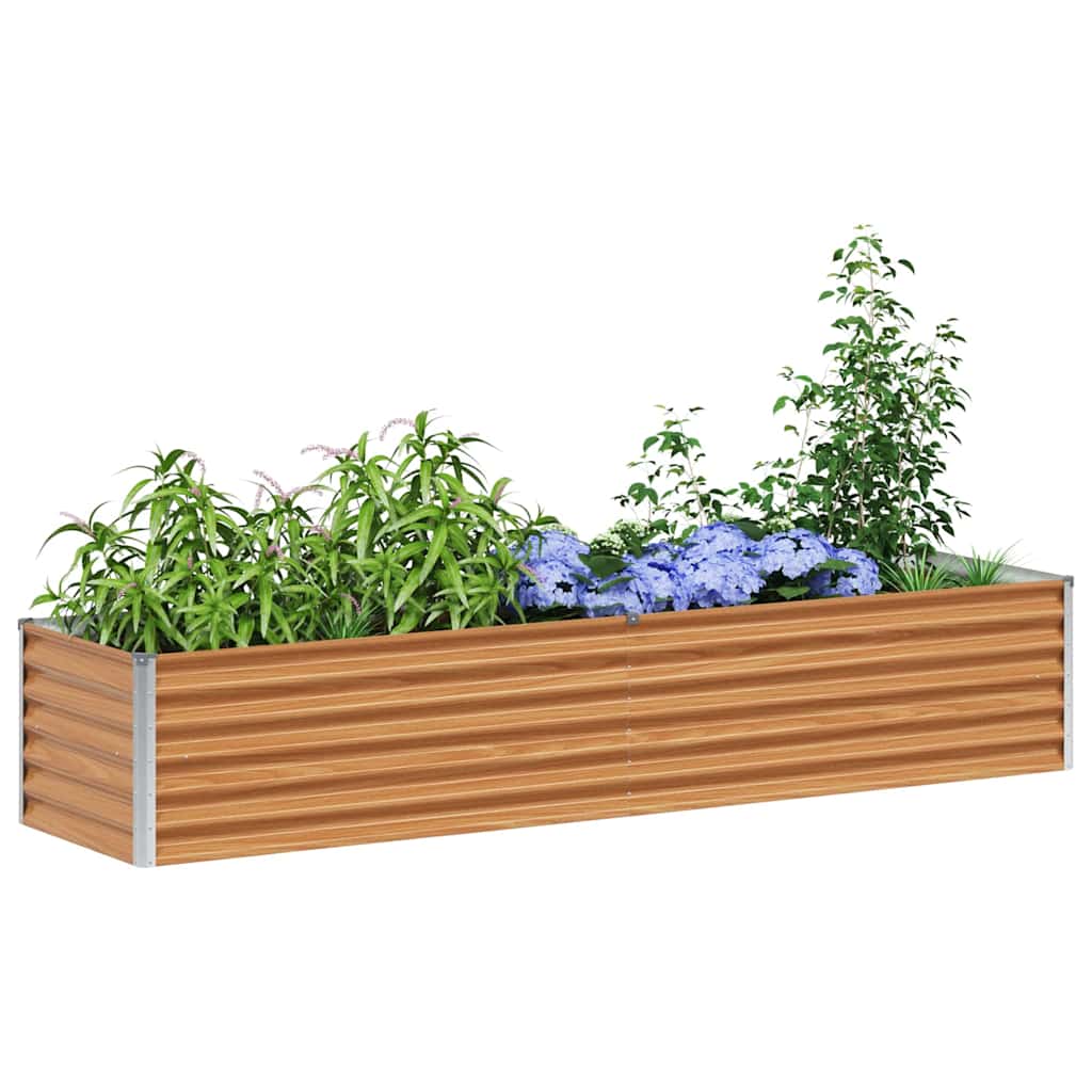 Hochbeet Hellbraun 195 x 50 x 36 cm Verzinkter Stahl