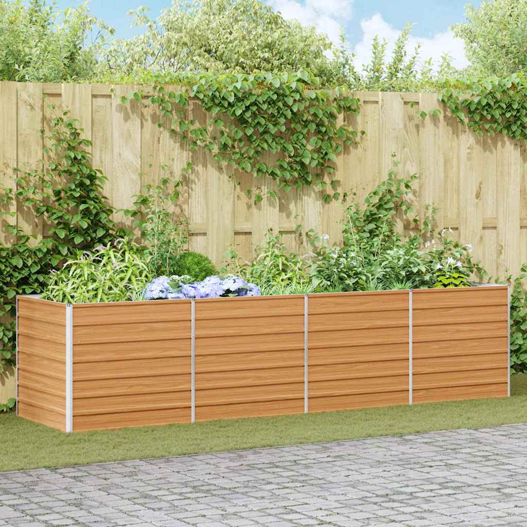 Hochbeet Hellbraun 320 x 80 x 77 cm Verzinkter Stahl