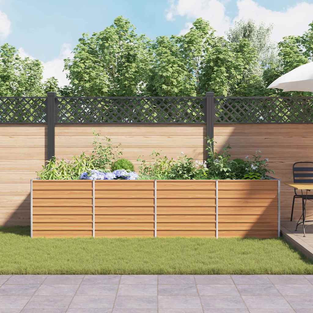 Hochbeet Hellbraun 320 x 80 x 77 cm Verzinkter Stahl