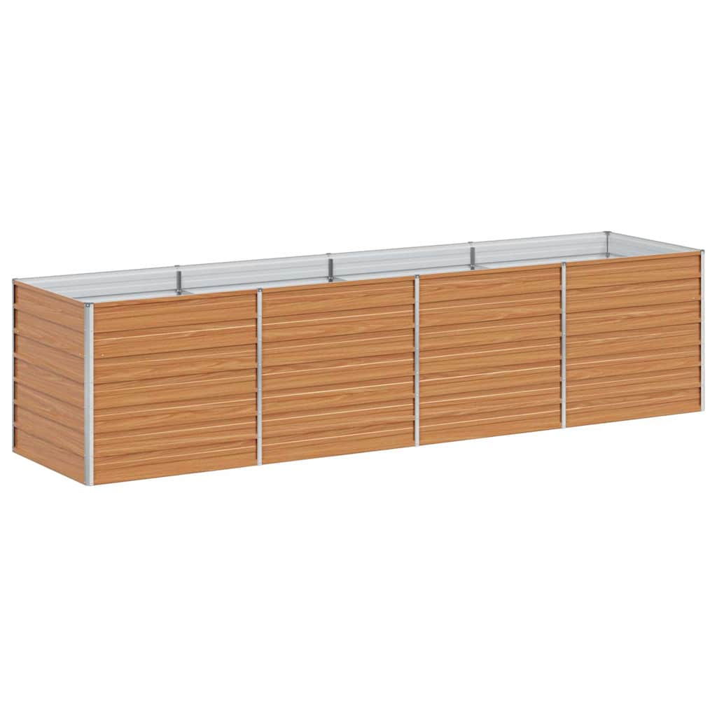 Hochbeet Hellbraun 320 x 80 x 77 cm Verzinkter Stahl