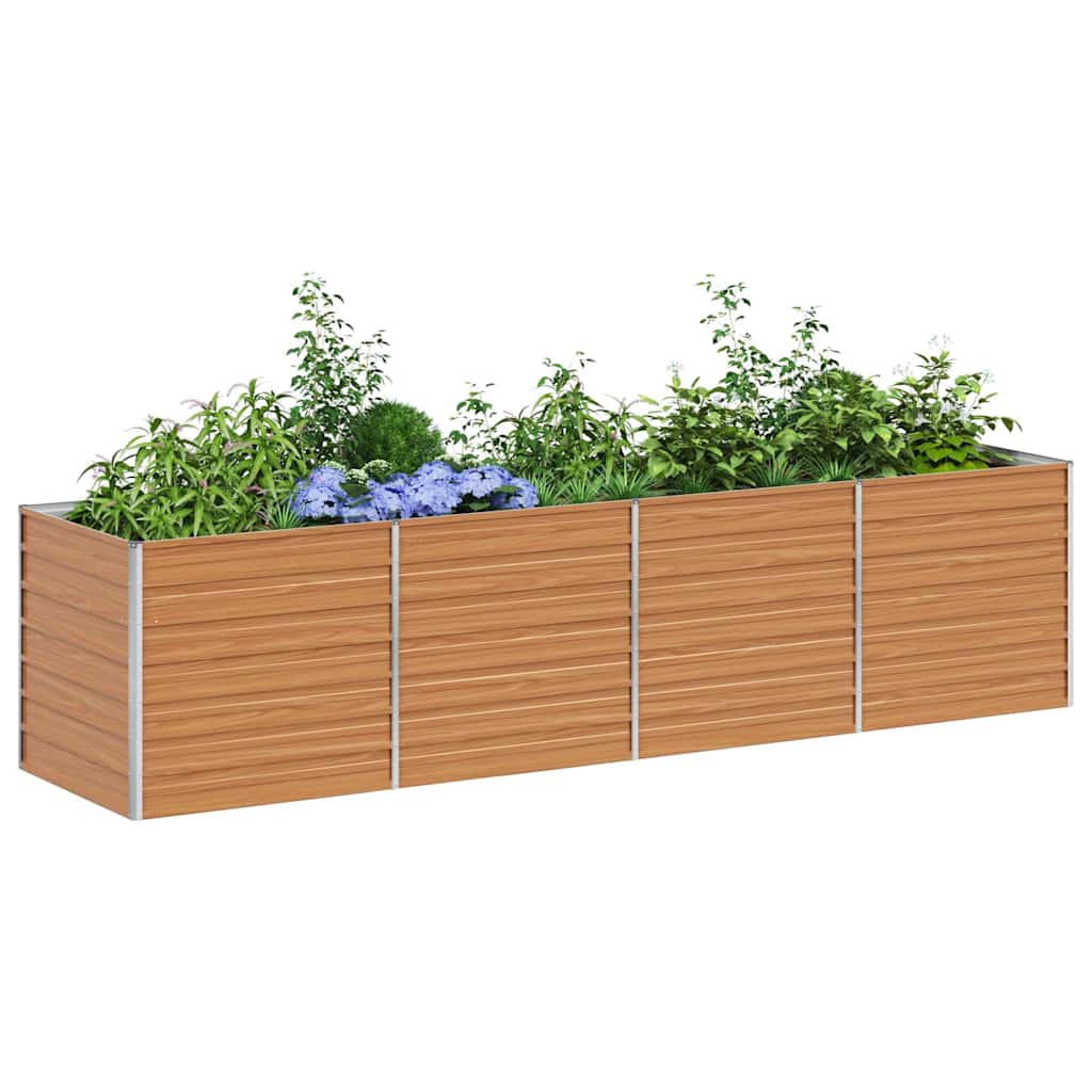 Hochbeet Hellbraun 320 x 80 x 77 cm Verzinkter Stahl
