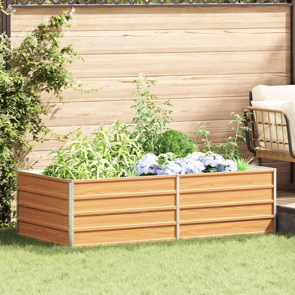 Hochbeet Hellbraun 160 x 80 x 45 cm Verzinkter Stahl