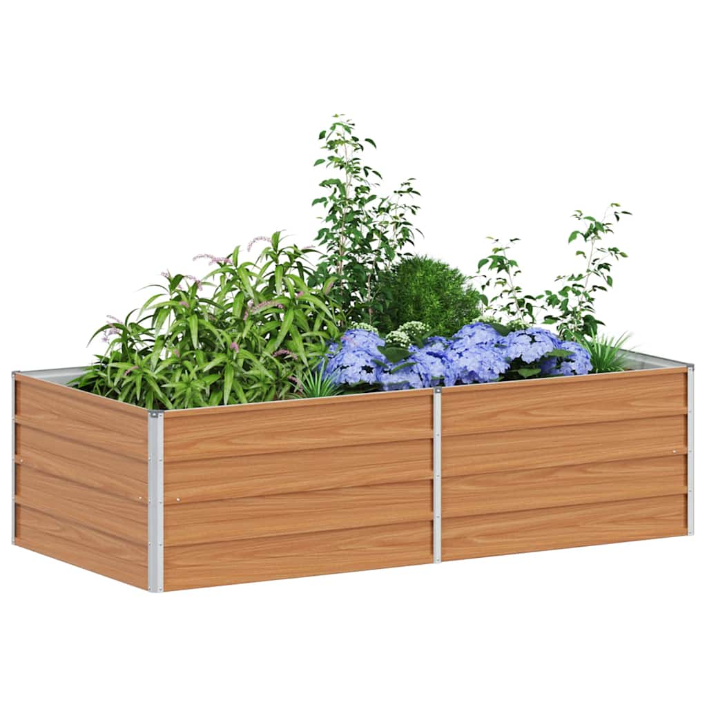 Hochbeet Hellbraun 160 x 80 x 45 cm Verzinkter Stahl