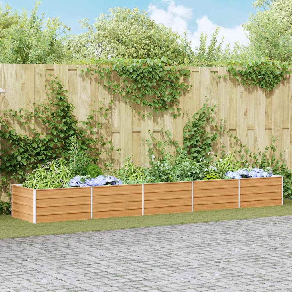 Hochbeet Hellbraun 400 x 80 x 45 cm Verzinkter Stahl