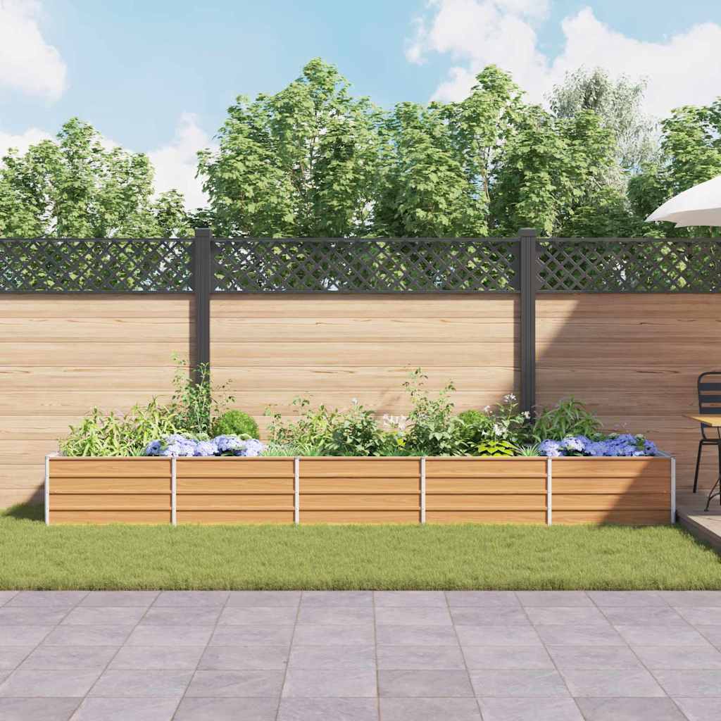 Hochbeet Hellbraun 400 x 80 x 45 cm Verzinkter Stahl
