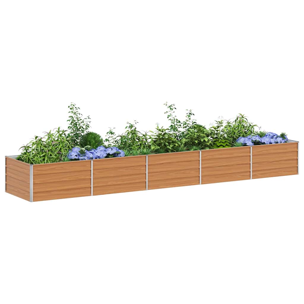 Hochbeet Hellbraun 400 x 80 x 45 cm Verzinkter Stahl