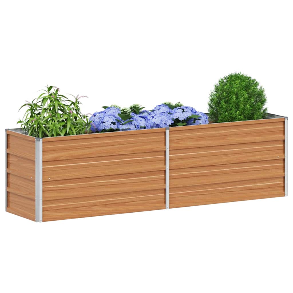 Hochbeet Hellbraun 160 x 40 x 45 cm Verzinkter Stahl