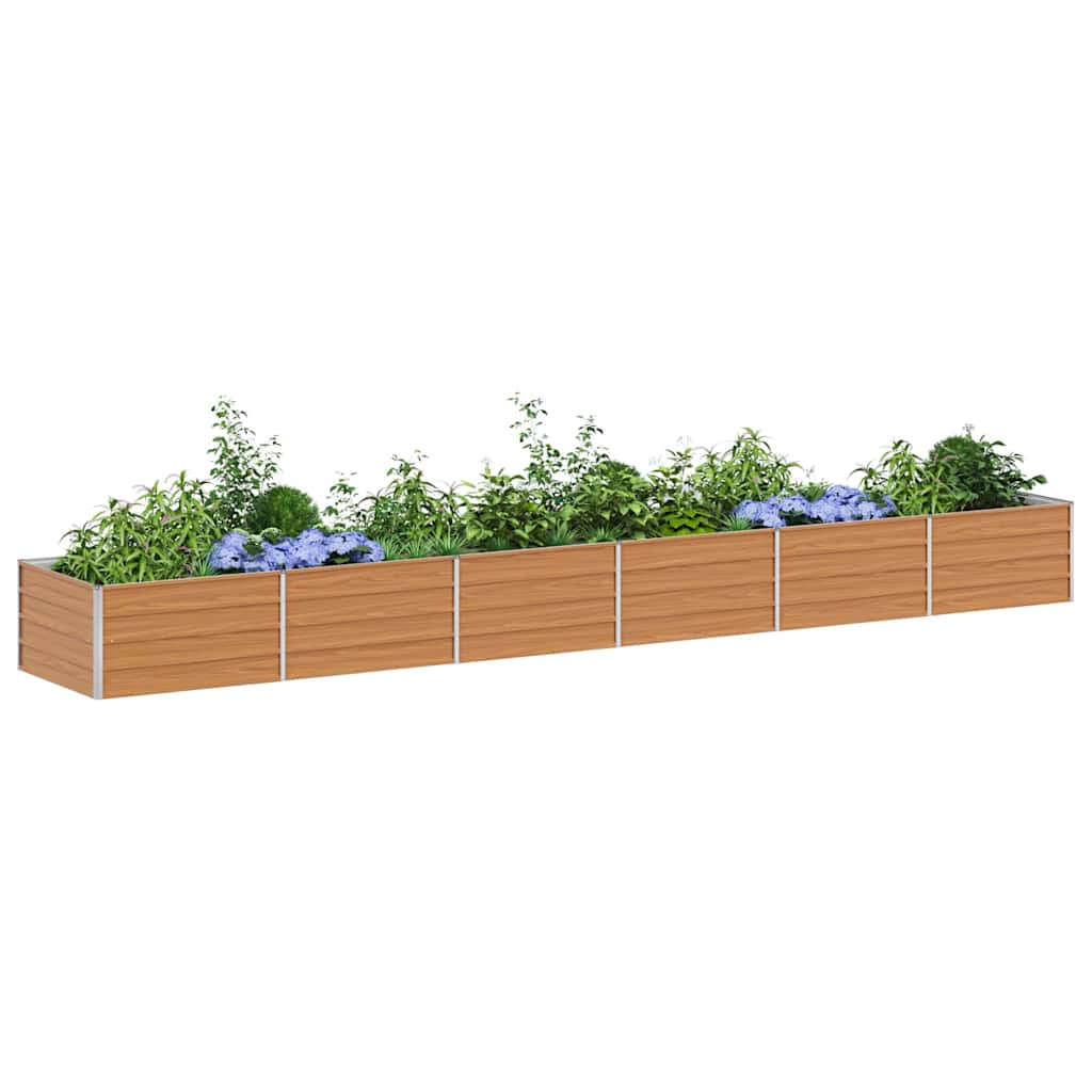 Hochbeet Hellbraun 480 x 80 x 45 cm Verzinkter Stahl