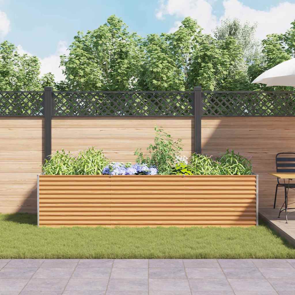 Hochbeet Hellbraun 290 x 100 x 68 cm Verzinkter Stahl