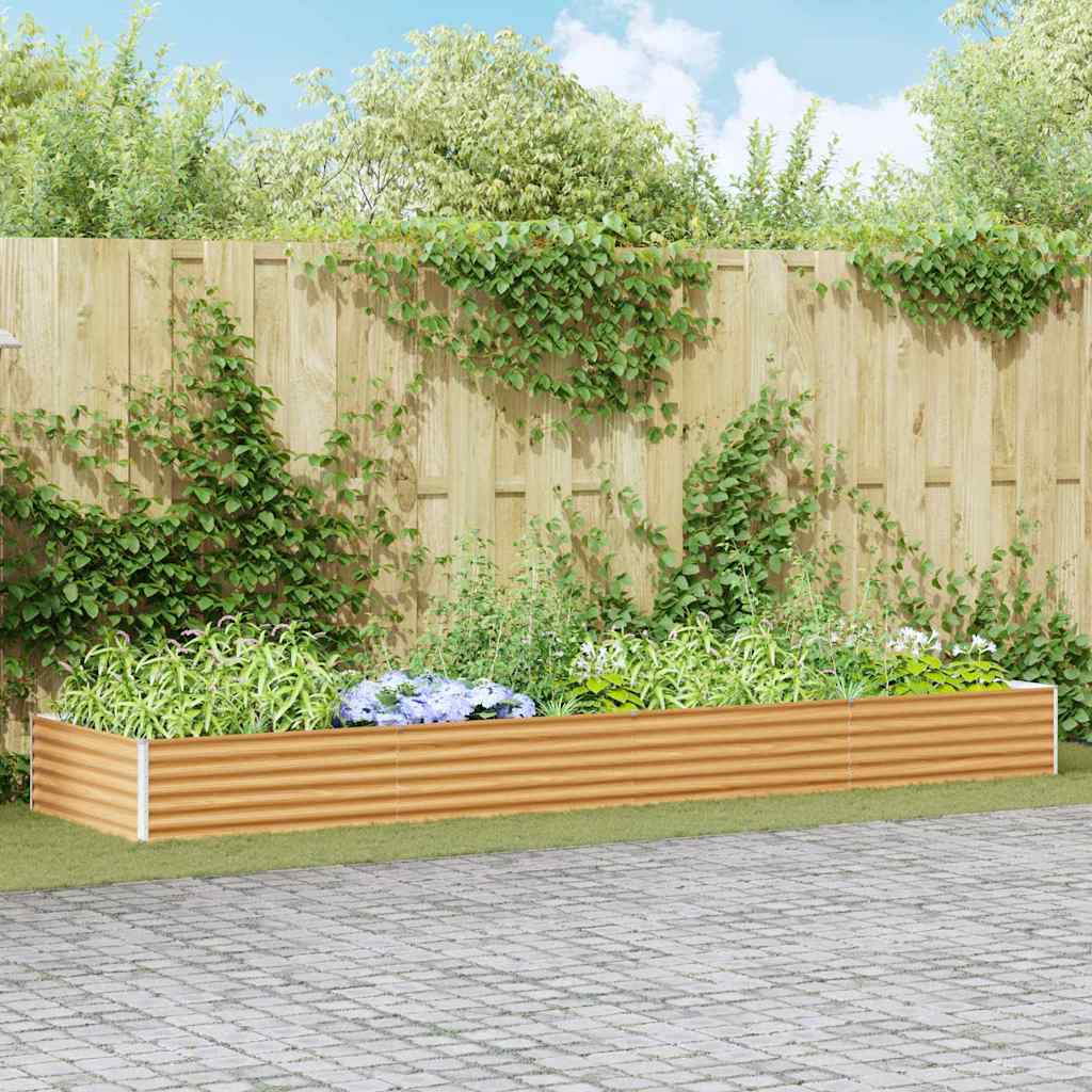 Hochbeet Hellbraun 390 x 100 x 36 cm Verzinkter Stahl